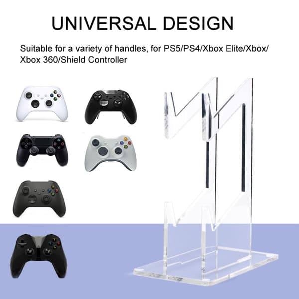 Til PS4/PS5/PS3 Akryl dobbeltlags spilhåndtag opbevaringsbeslag (gennemsigtig)