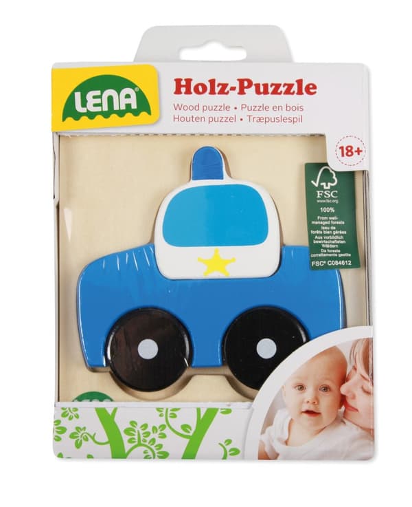 Lena Träpussel Polisbil