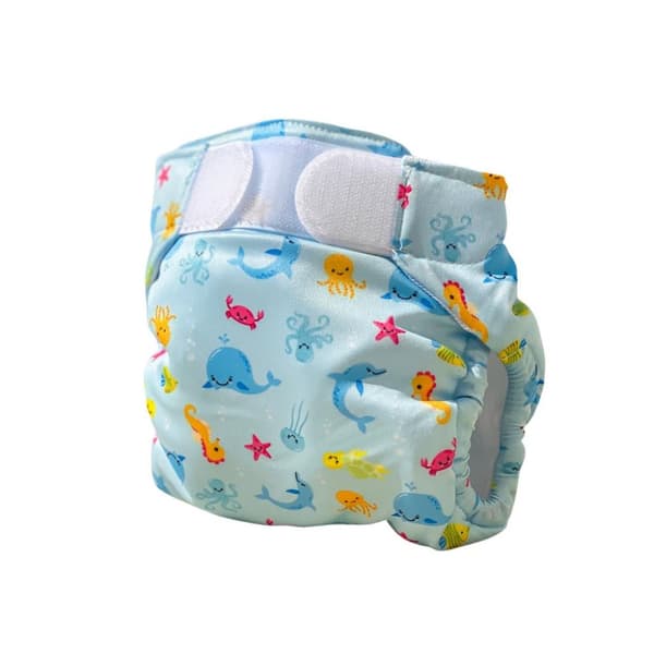 Freds Swim Academy Tvättbar simblöja Sea Creatures Storlek 2 9-16 kg Blå