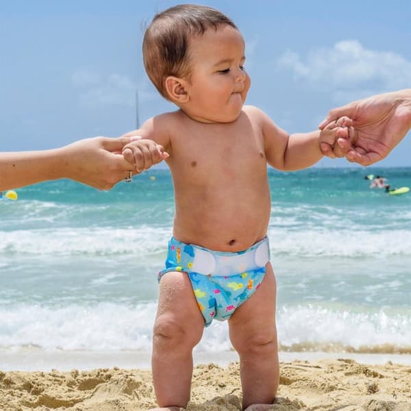 Freds Swim Academy Tvättbar simblöja Sea Creatures Storlek 2 9-16 kg Blå