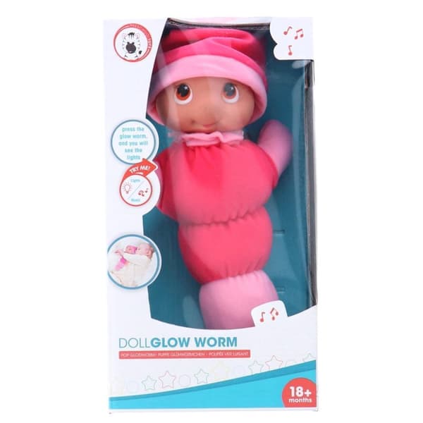 Glowworm Cuddly Doll + Ljus och Ljud 28 cm Assorted