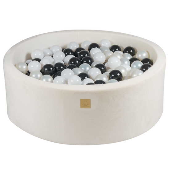Meow Baby - Bollhav Sammet Med 200 Bollar Svart - Vit - 30 Cm