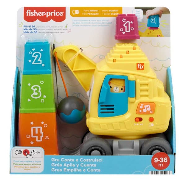 Fisher Price Laske Ja Pinoa Nosturi Keltainen