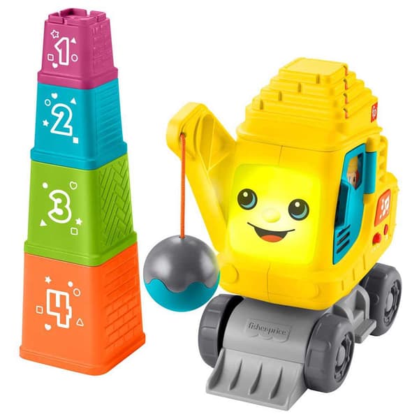 Fisher Price Tæl Og Stak Kran Gul