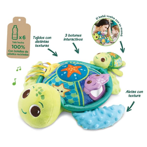 Vtech Skildpadde And Vores Baby Stuffed Textures And Sensations Echo Y Flerfarvet