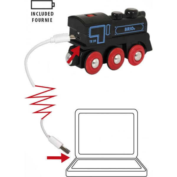 BRIO World 33599 - Ladattava veturi/USB -johdolla