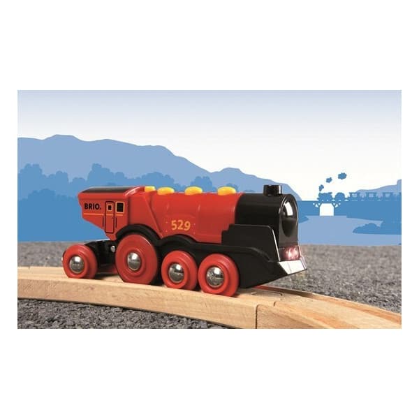 BRIO World 33592 - Tehokas punainen paristoveturiveturi