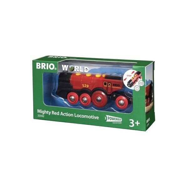 BRIO World 33592 - Tehokas punainen paristoveturiveturi