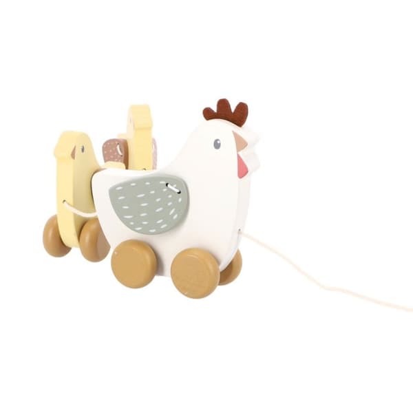 Liten holländsk gård Trä Pull Animal Chickens
