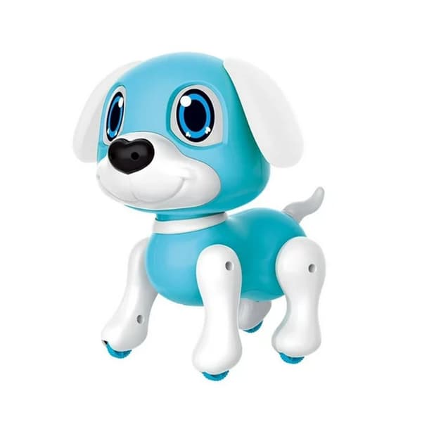 Robotvalp Rick 20 cm + Ljus och ljud Blå/Vit