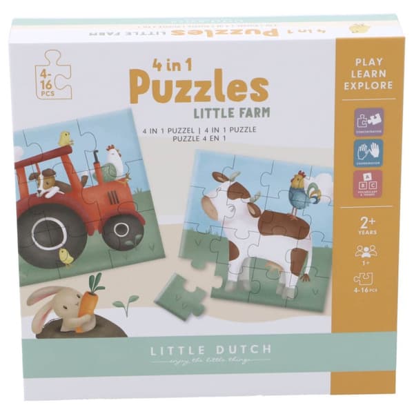 Tiamo Little Farm 4 i 1 puslespil
