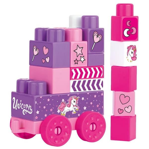 Dolu Unicorn JumBlocks Train med 20 Blokke Pink