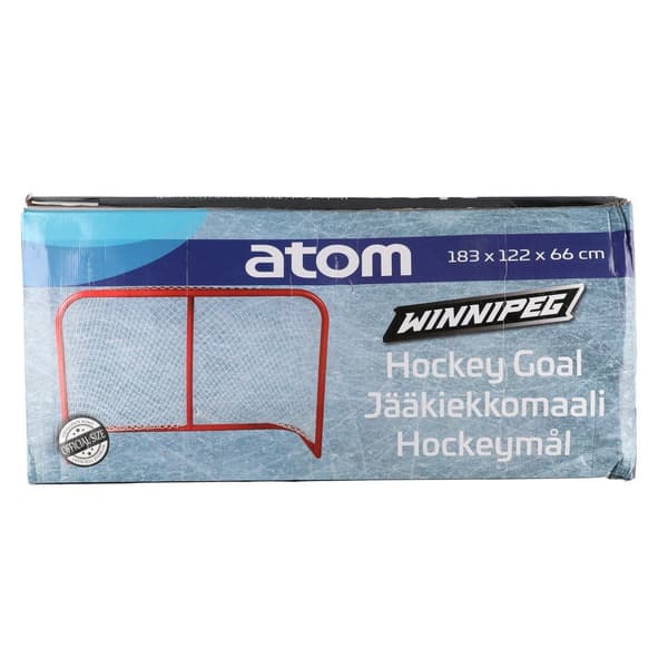 Ishockeymål i metal 183 x 122 x 66 cm med slidstærkt net