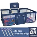 Miniatyrbillede 2 af 2: IMBABY Baby Playpen, Rummelig Design, CPC Certificeret Sikkerhed,Ocean Blue Ingen Dør