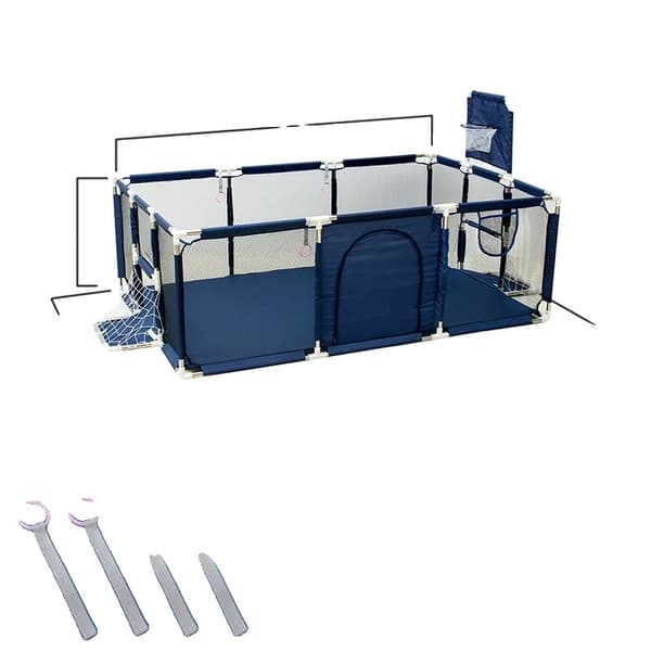 IMBABY Legeindhegning, Rummelig Design 231CM x 189CM, CPC SIKKERHEDSCERTIFIKAT,Blå 2 net-L