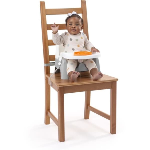 Måltidsstol - INGENUITY - Twist & Dine tallrik - Bältesstol - Barn från 6 månader till 3 år - Orange och blå