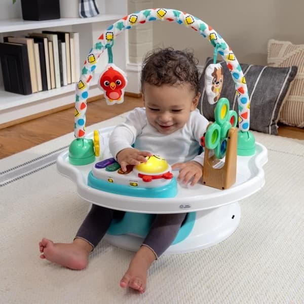 BABY EINSTEIN SuperSeat 3 in 1, Aktiivituoli - Turvakorokepöytä leikkikaarilla ja interaktiivisilla leluilla