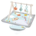 Miniatyrbillede 1 af 6: DISNEY BABY -WINNIE- Babylegemåtte, foldbar træbue med sensorisk legetøj, spejl