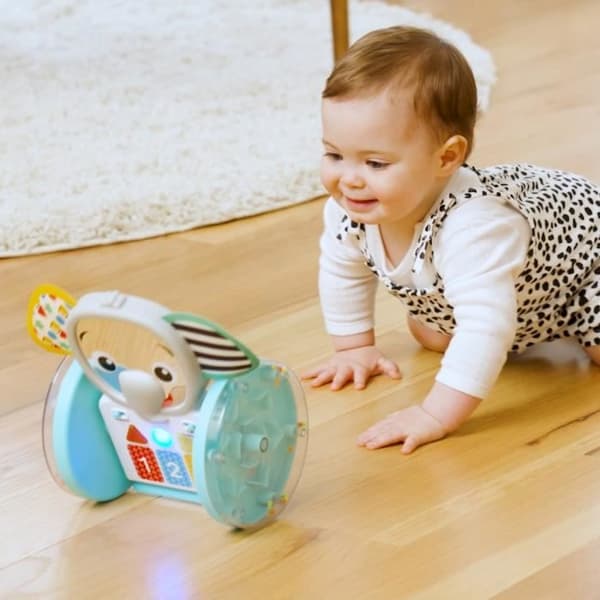 BABY EINSTEIN EARL Elefanten Interaktivt flersproget aktivitetslegetøj med hjul, udvikling af motoriske færdigheder, musikindlæring