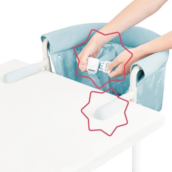 Badabulle babysæde med 4-armet fastgørelsessystem, ultrakompakt foldbar, fra 6 til 36 måneder