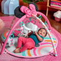 Miniatyrbillede 3 af 6: DISNEY BABY -MINNIE- Babylegemåtte, udviklende bue med sensorisk og musikalsk legetøj, lysgirlande, spejl