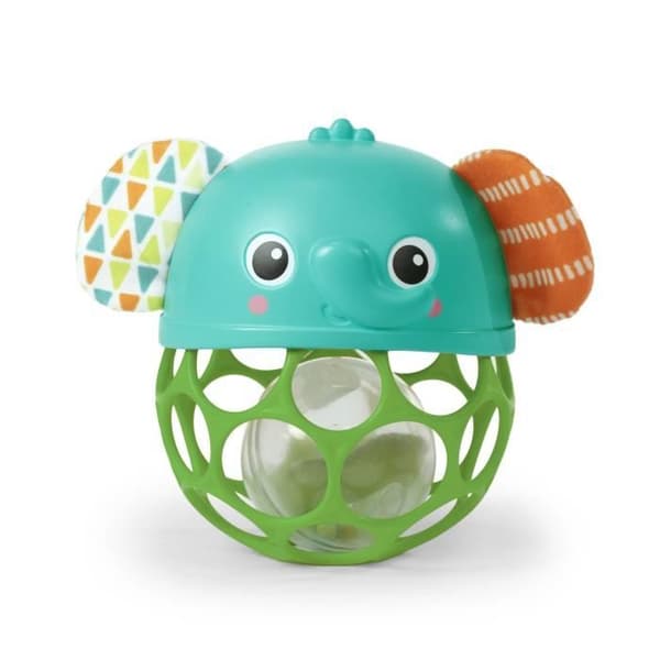 Lysande musikalisk skallra - BRIGHT STARTS - Giggle & Glow - Elefantleksak - Greppvänlig Oball - Nyfödd+ - Unisex