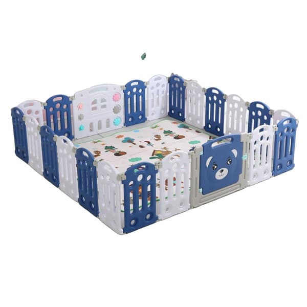 Babylegeindhegning, Rummeligt Aktivitetscenter, Holdbar Plastkonstruktion,20 og 2