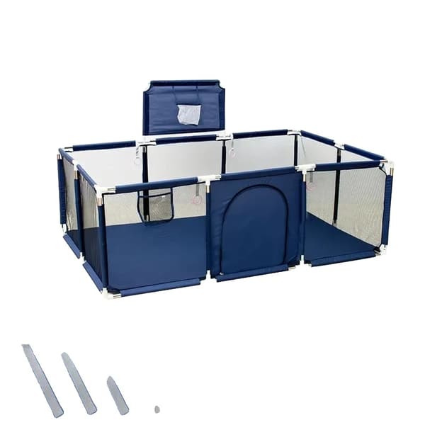 IMBABY Baby Playpen, Rummelig Design, CPC Certificeret Sikkerhed,BLÅ