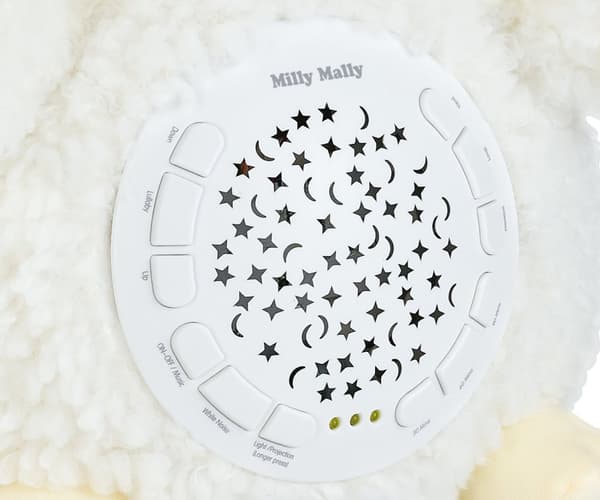 Milly Mally plyschleksak med Milly Sheep-projektor