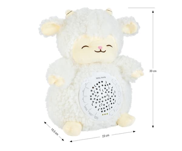 Milly Mally plyschleksak med Milly Sheep-projektor