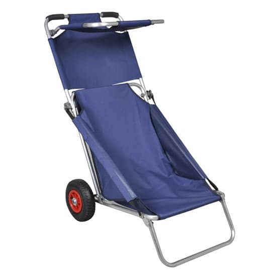 Strandvagn Med Hjul Hopfällbar Blå