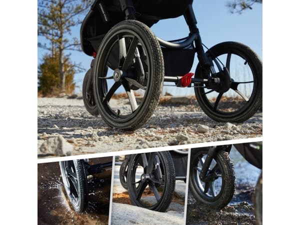 Baby Jogger summit X3, Baldakin, Sportsbarnevogn, Alle kjønn, Oppblåsbare hjul, Sammenleggbar, Sort