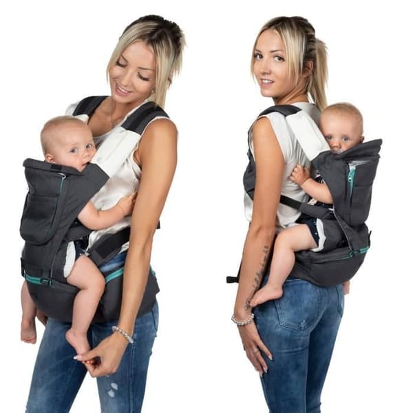 Ergonomisk bärsele CHICCO - Höftsits Pirat Svart - Fram/bak - Unisex - 0-15kg
