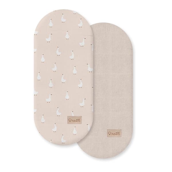 Albero Mio Satin Bomull Och Muselina Goose 2 Enheter Botten Vagn