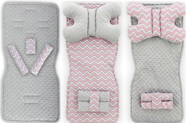 Liggeunderlag 4i1 Pink/Grey Zig Zag JY02