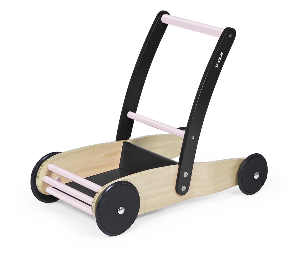 Inovi Lära Gå Vagn Stabil, Svart/Rosa