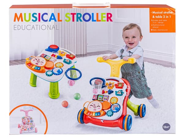 Pedagogisk rollator, musikalisk pusher, RÖTT bord