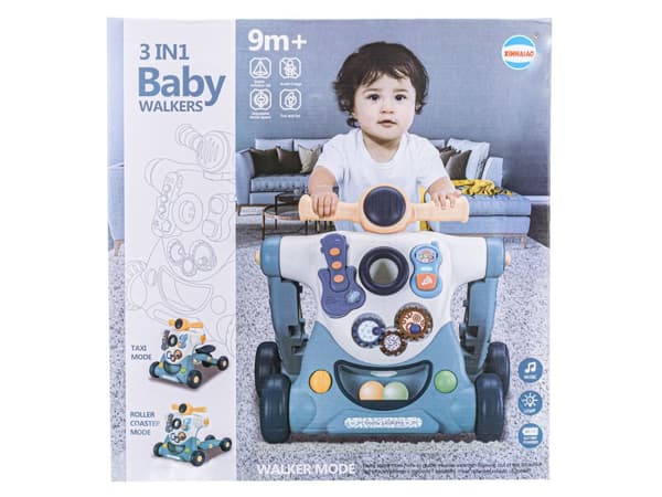 Pedagogisk Walker 3in1 Push Scooter Ride On Blue
