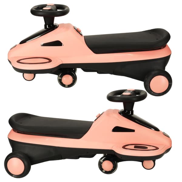 Gravity ride-on med glødende LED hjul med musikspillende scooter 74cm pink og sort max 100kg