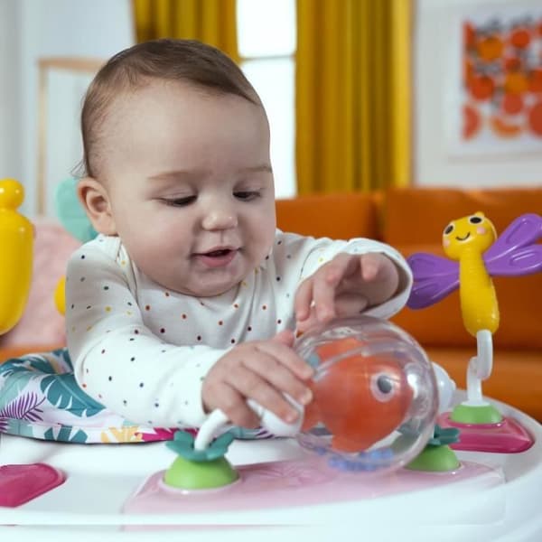 BRIGHT STARTS 2-i-1 Walker/Aktivitetsbord - Rosa modell
