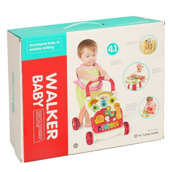 Push walker interaktiivinen opetuspöytä 4in1 pinkki Bibi-inn