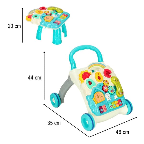 Push walker interaktiivinen opetuspöytä 4in1 sininen Bibi-inn