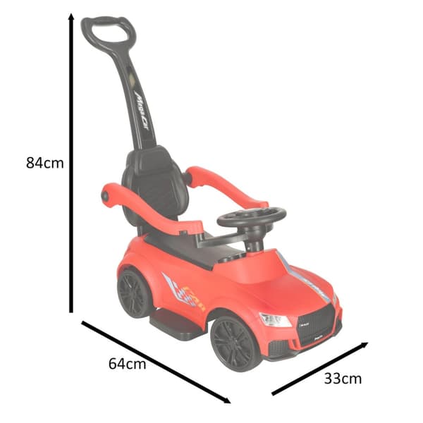 Ride-on push car 3in1 med lyd og rødt lys