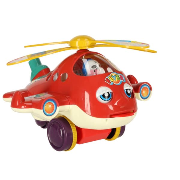 En pusher på en pinne, ett helikopterplan med ljud