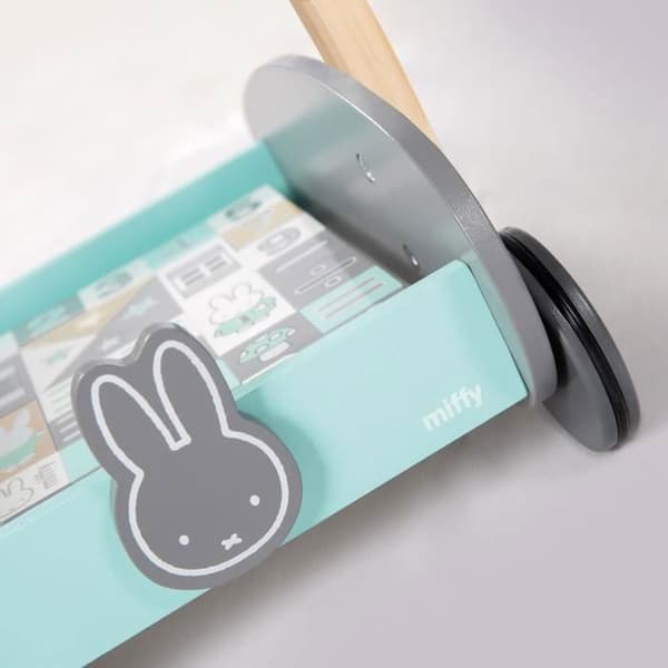 ROBA trärullator - Miffy® - Med 35 delar av byggstenar - Grön - Grå - Blandad