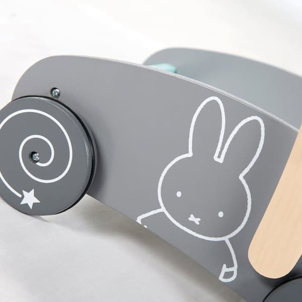 ROBA trärullator - Miffy® - Med 35 delar av byggstenar - Grön - Grå - Blandad
