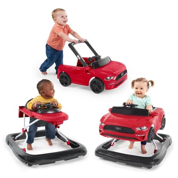 BRIGHT STARTS 3-i-1 babywalker - Ford bil - Röd