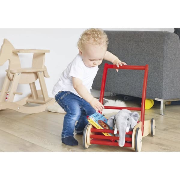 Rootz Learning Walker 'Uli' - Push Walker - Baby Walker - Säädettävä jarrutus - 56 cm x 32cm x 45cm - punainen