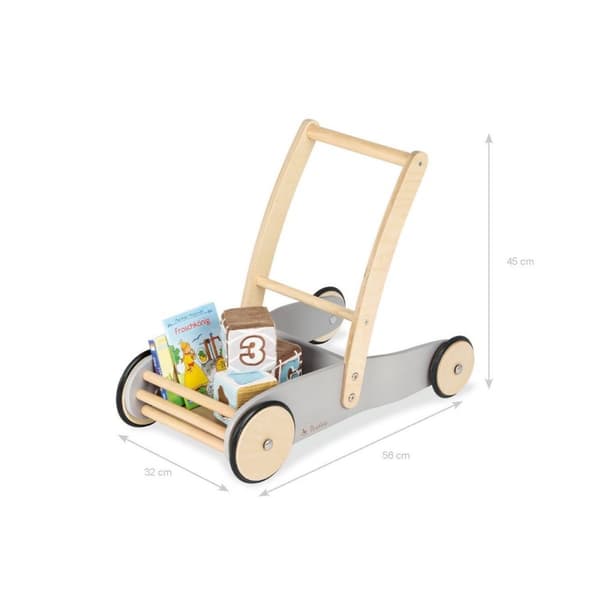 Rootz Learning Walker 'Uli' - Baby Walker - Push Walker för småbarn - Justerbar bromsning - 56 cm x 32 cm x 45 cm
