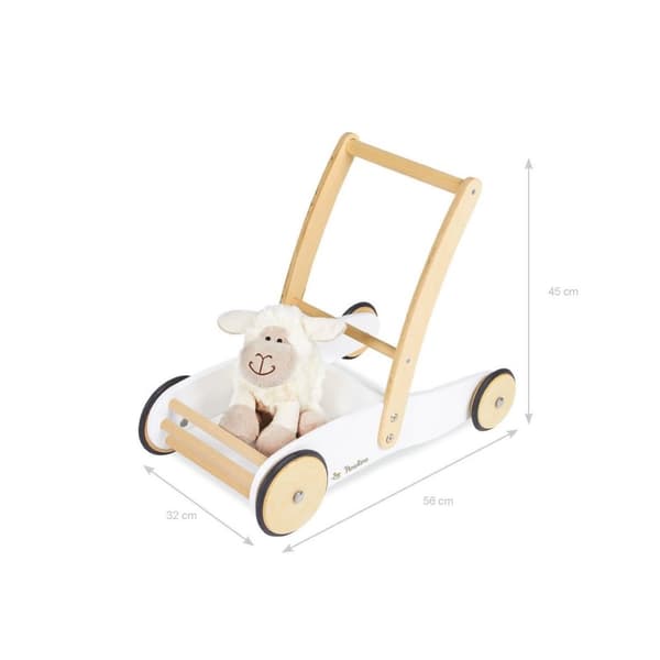 Rootz Learning Walker 'Uli' - Baby Walker - Taaperoiden työntökärry - Säädettävä jarru - 56 cm x 32 cm x 45 cm